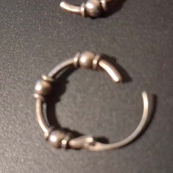Sterling Silver Ball Bearing Earrings & Bracelet Jewelry Set. - Picture 6 of 8